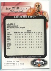 2002-03 Fleer Box Score Jay Williams Bulls Debut Rookie RC #/2002 #9BSD