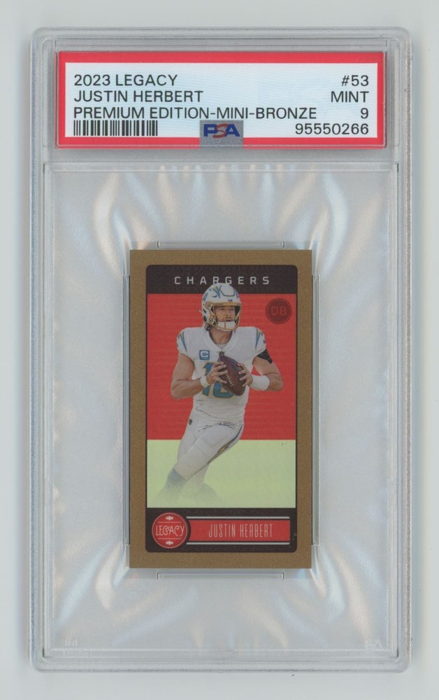 2023 Panini Legacy Mini Bronze Justin Herbert 31/75 PSA 9 Chargers #53
