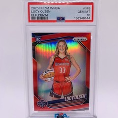 Lucy Olsen 2025 Panini WNBA Prizm /299 Red Variation RC Mystics #145 PSA 10 🔥
