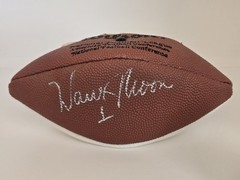 VTG Signed Warren Moon #1 Autographed Wilson NFL Superbowl XXX Small Football