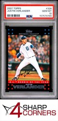 2007 TOPPS #326 JUSTIN VERLANDER TIGERS AL ROY PSA 10