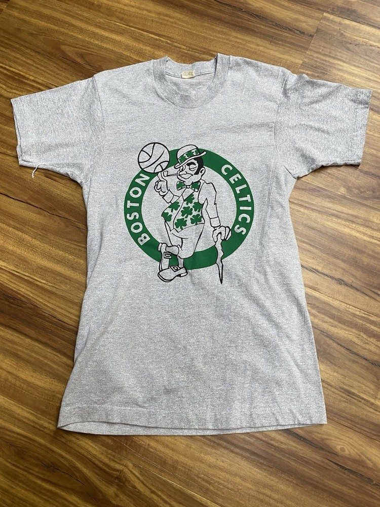 Vintage 80s NBA Boston Celtics Logo Single Stitch T-Shirt Medium Screen Star A2