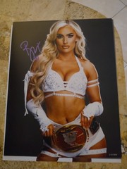 Blake Monroe Signed 11×14 Wwe Photo Holding Belt Tight Red Outfit Wwe Nxt