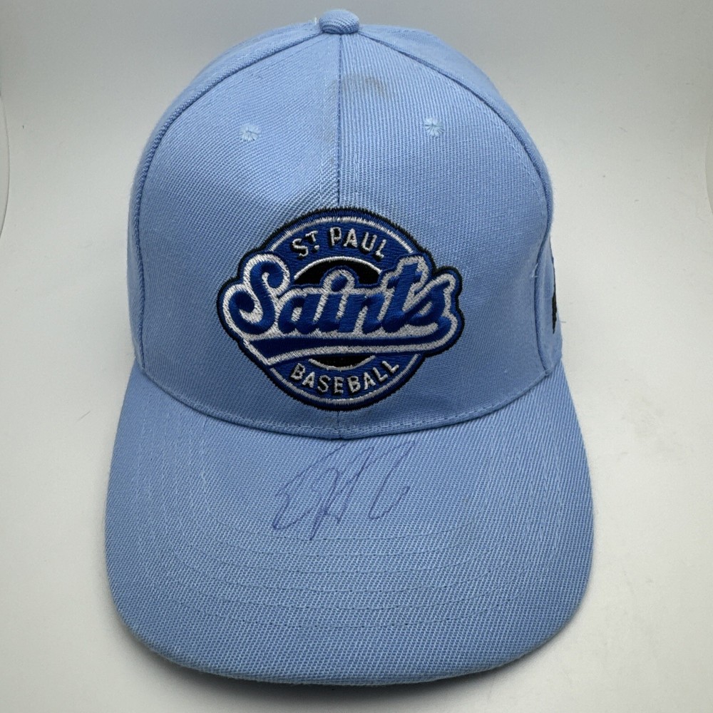 St Paul Saints Hat Cap Black Minor League Baseball MiLB Adjustable Autograph G69