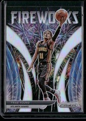 2021-22 Panini Prizm #25 Trae Young Fireworks Prizms Silver
