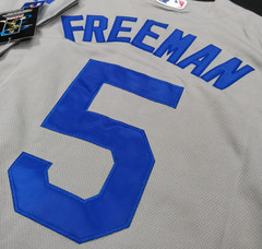 Freddie Freeman #5 Dodgers Gray Flex Base Sewn Stitched Jersey.