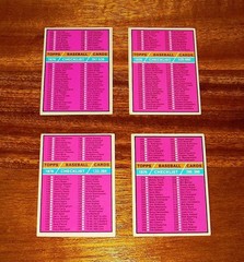 1976 Baseball Unmarked Checklist Lof 262 133-264 392 265-396 526 397-528 & 643