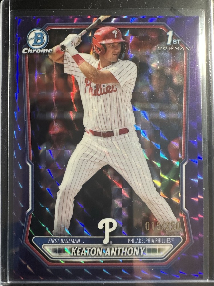 2026 Bowman Keaton Anthony Chrome Purple Geometric Refractor 1st #/250 Phillies