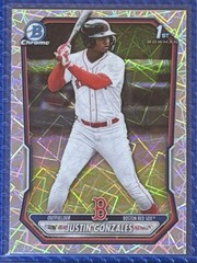 2026 Bowman Chrome Justin Gonzales 1st Bowman #BCP-141 Laser Refractor Red Sox