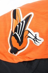 VTG Starter Diamond collection mens XXL black and orange Orioles button jacket