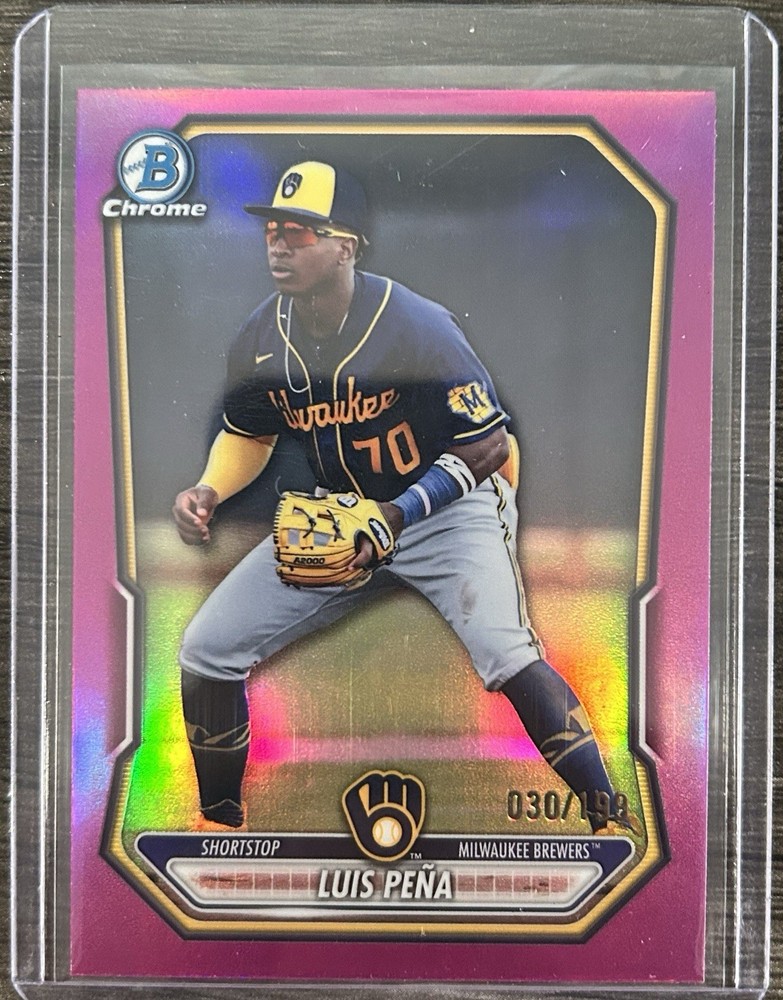 2026 Bowman – Chrome Prospects Luis Pena #BCP-120 Fuchsia Refractor /199 (RC)