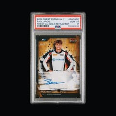 2024 TOPPS FINEST FORMULA 1 PAUL ARON RC GOLD AUTO 17/25 AND 18/25 POP 2 -PSA 10