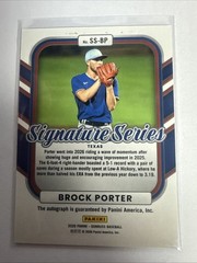 2026 Panini Donruss Signature Series Brock Porter #SS-BP Laser Auto Rangers
