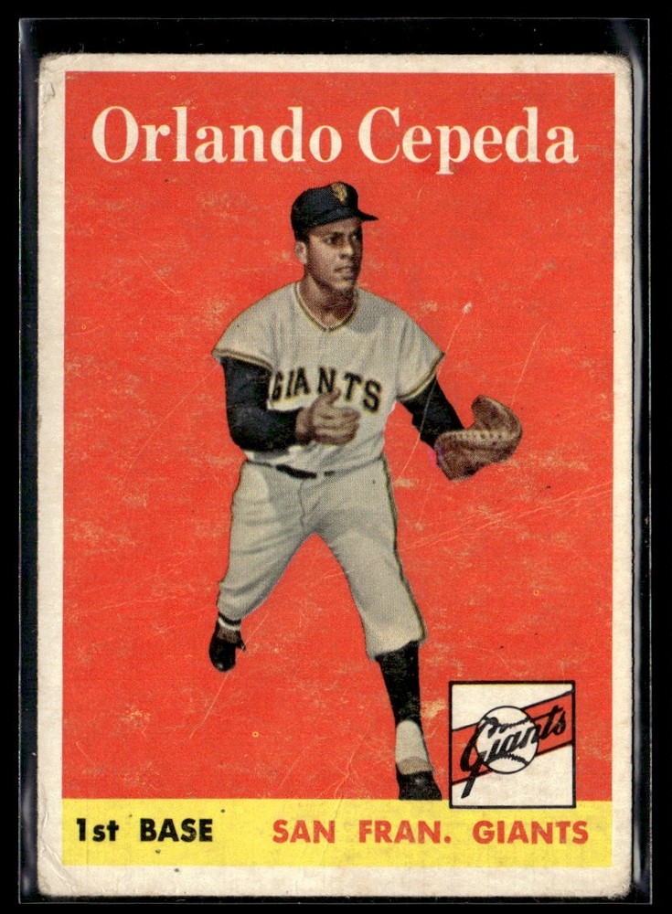 1958 Topps #343 Orlando Cepeda San Francisco Giants #LOW GRADE