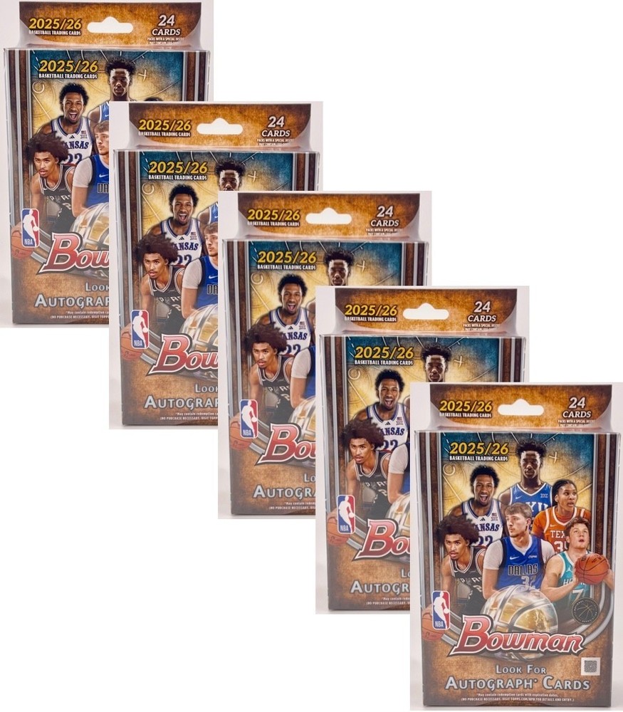 2025-26 Bowman Basketball Factory Sealed Hanger Box (Lot of 5) – In Stock!