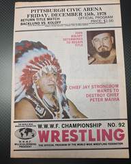 1978 Pittsburgh PA WWF Wrestling Program Bob Backlund Vs Ivan Koloff