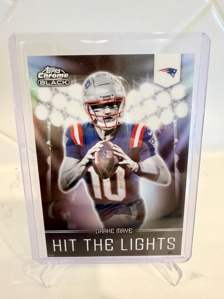 Topps 2025 Chrome Black Hit the Lights HL-5 Drake Maye Patriots CASE HIT