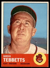 1963 Topps #48 BIRDIE TEBBETTS Mgr Cleveland Indians EX-EX+