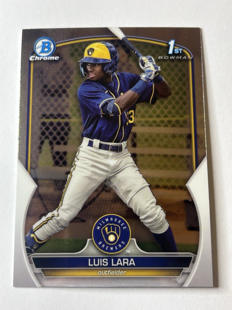 2023 Bowman Chrome Luis Lara 1st Rookie RC Base #BCP-100 Milwaukee Brewers