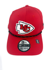 Kansas City Chiefs New Era Hat Cap Perfect 39Thirty SZ S/M Stretch Fit Red Rope