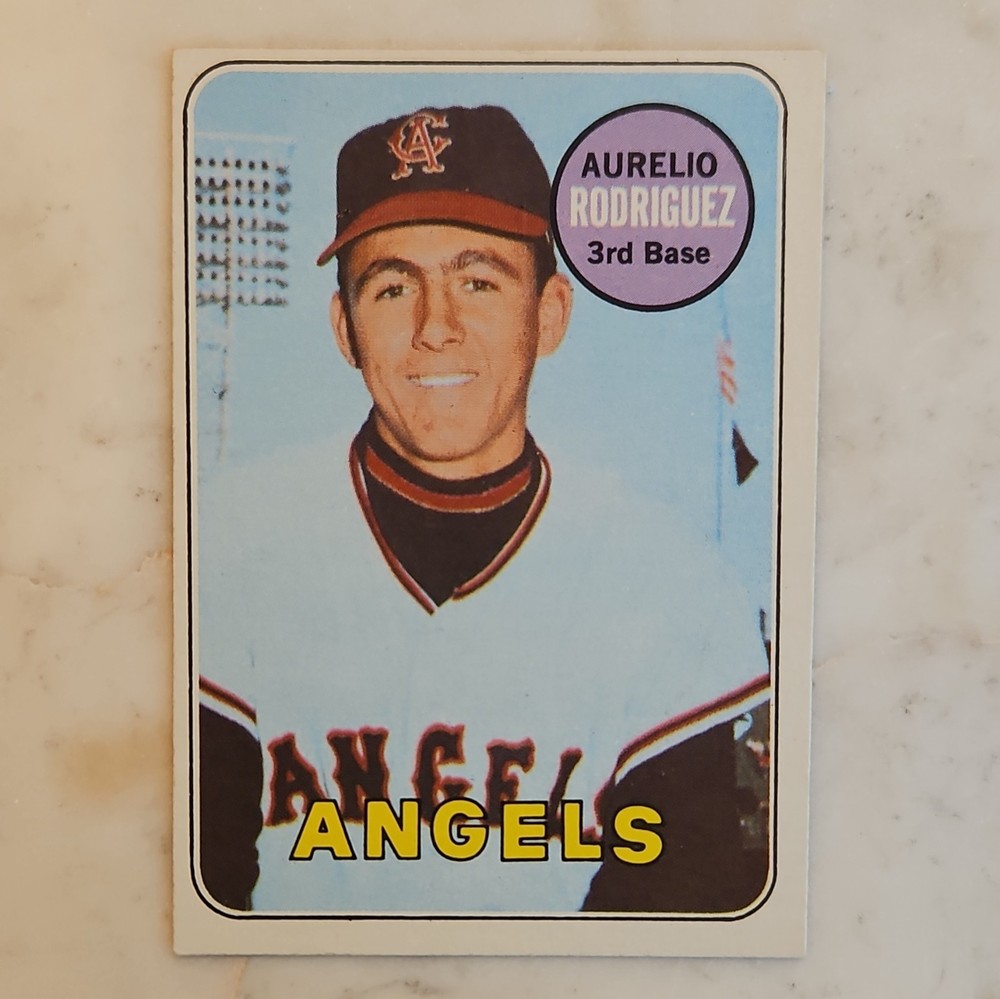 Topps 1969 Aurelio Rodriguez #653 California Angels High # Base Set MLB Card