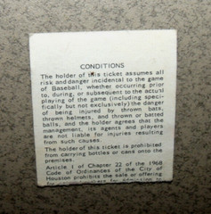 Houston Astros 7/23/1976 Ticket Stub vs SF Giants Jim Barr CG 4 Hitter Shut Out