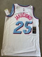 Kasparas Jakucionis Signed Autographed Miami Heat Jersey JSA COA Large
