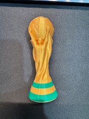 3D Printed FIFA World Cup Trophy Replica Gold PLA solid one piece 4in 10cm
