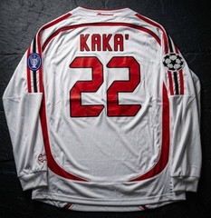 AC Milan 2006-2007 Kaka #22 White Away Long Sleeve Final Soccer Jersey