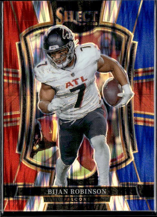 2025 Panini Select #148 Bijan Robinson Red and Blue Prizm Shock