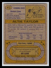 1974 Topps #412 Altie Taylor Detroit Lions