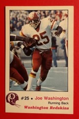 1983 JOE WASHINGTON REDSKINS Regional Police Safety Football Card Vintage