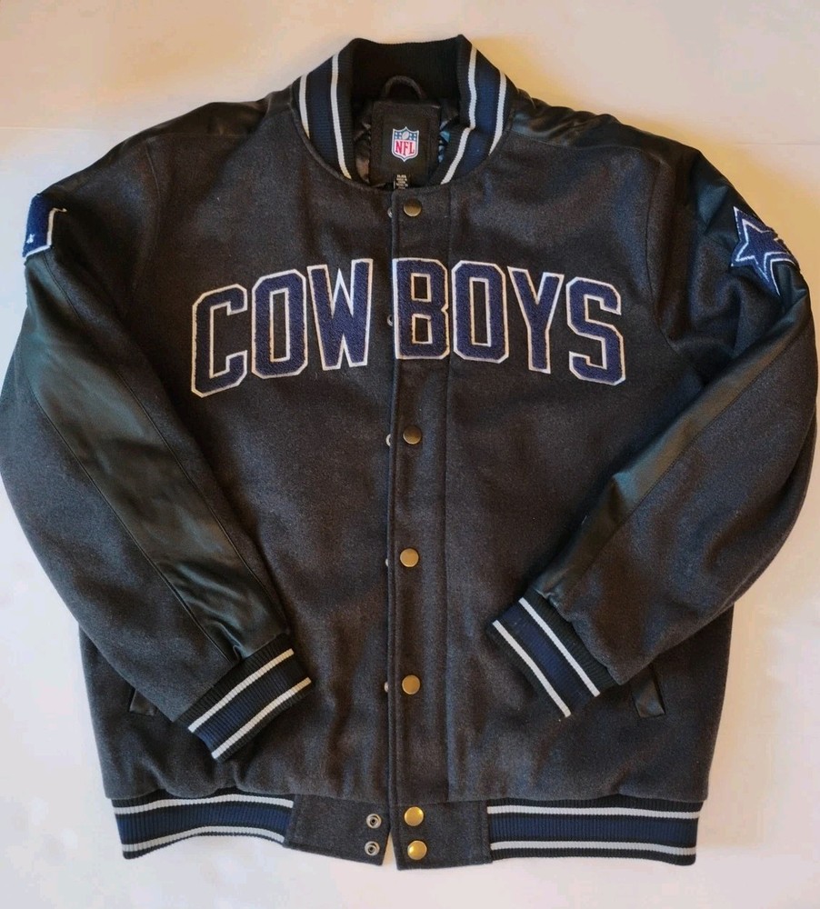 Dallas Cowboys Mens XL Harris Wool Blend Varsity Jacket – Charcoal