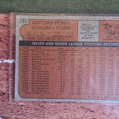 1972 Topps – #285 Gaylord Perry – Cleveland Indians VG