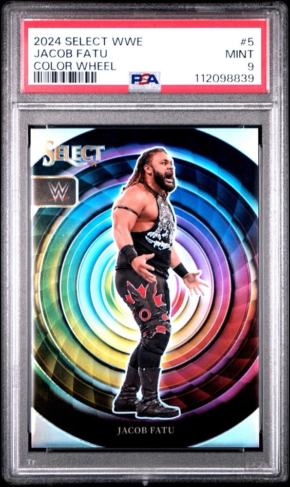 2024 Panini Select WWE Jacob Fatu PSA 9 Color Wheel Case Hit SSP
