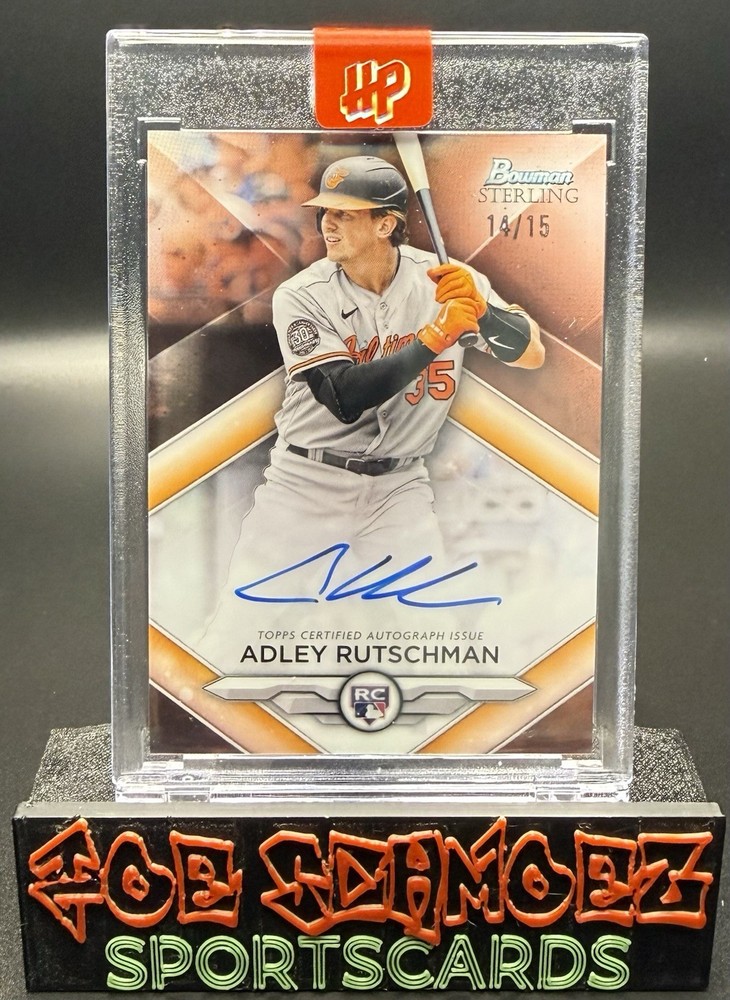 2023 Bowman Sterling Adley Rutschman Rose Gold /15 Rookie Auto #RA-AR Orioles