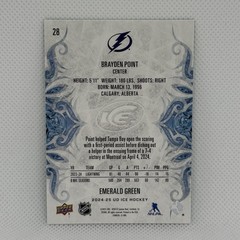 Brayden Point Emerald Green 2024-25 Upper Deck Ice #28 Tampa Bay Lightning