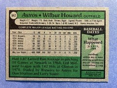 SIGNED WILBUR HOWARD AUTOGRAPHED 1979 TOPPS BASEBALL CARD – ASTROS