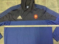 France 2015 Rugby Hoodie Adidas Blue Training Mens 2XL in VGC