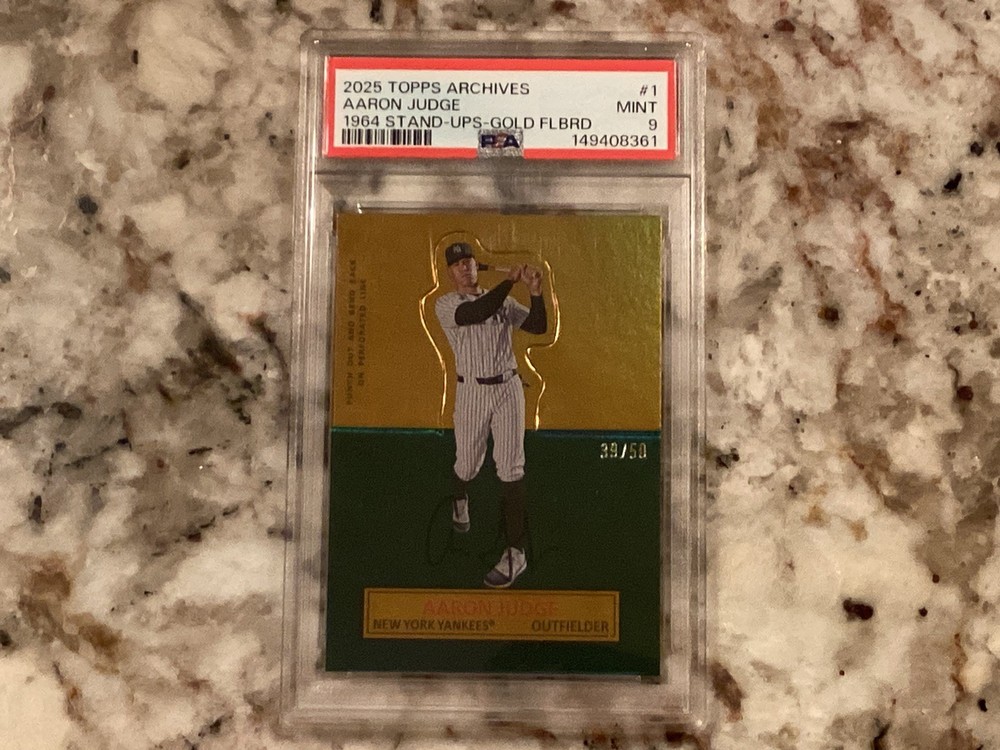 Aaron Judge 2025 Topps Archives 1964 Stand-Ups Gold /50 Foilboard #1 PSA 9 POP 1