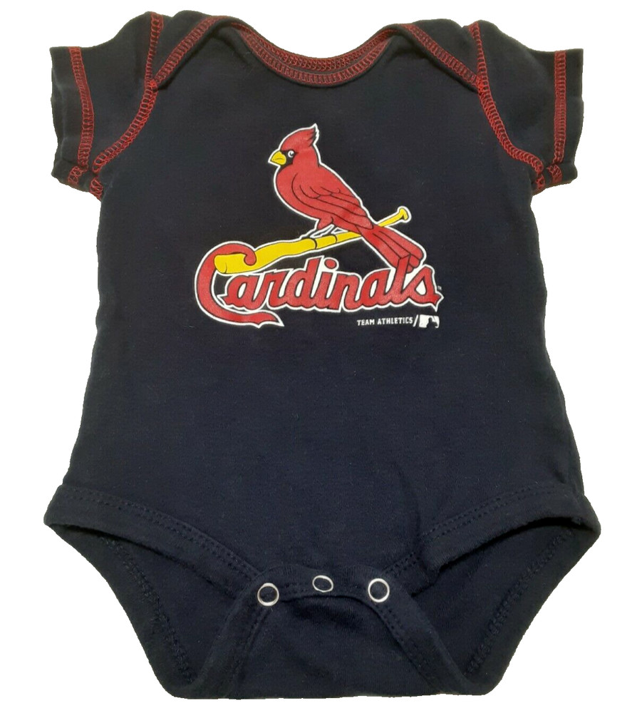 St Louis Cardinals One-Piece Infant/Baby 0-3 Mo Creeper (Navy Blue) Snap Bottom