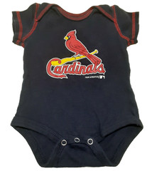 St Louis Cardinals One-Piece Infant/Baby 0-3 Mo Creeper (Navy Blue) Snap Bottom