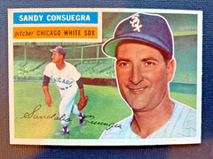 1956 Topps #265 SANDY CONSUEGRA Chicago White Sox, grey back VG