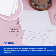 Unruled Index Cards, 3 x 5 in, 100 Ct | sturdy card stock, study 1-Pack White