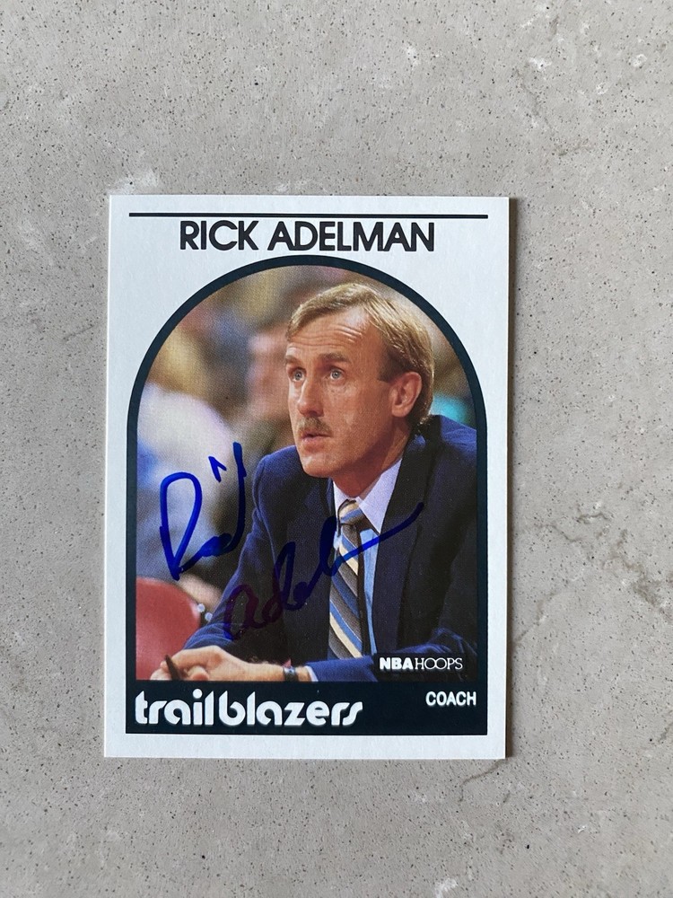 1989-90 Hoops Rick Adelman Signed Auto #291 Portland Trail Blazers Deceased HOF