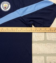 Manchester City Youth XL 2023 Training Jersey Navy Baby Blue Stripe