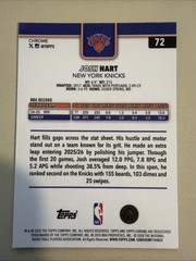 2025-26 Topps Chrome Update – Josh Hart #72 X-Fractor