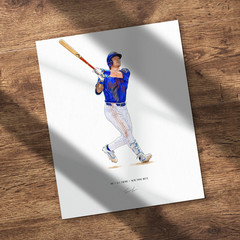 A.J. Ewing New York Mets Baseball 8×10 Print Poster Art Illustrated AJ