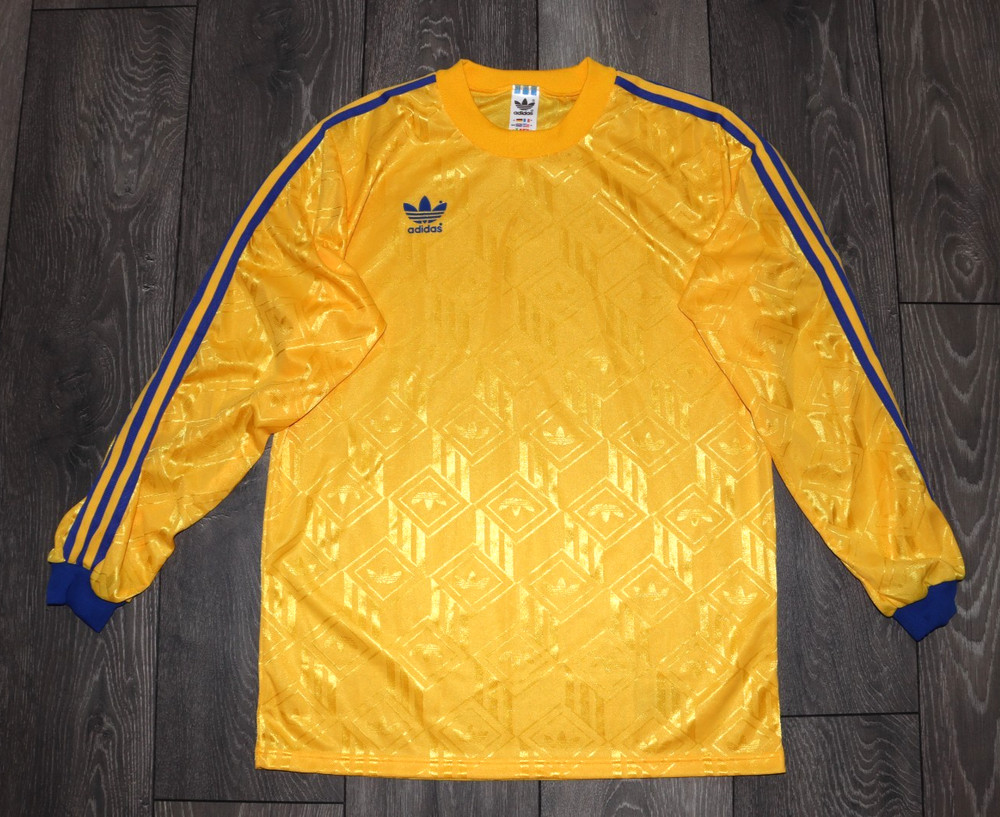 VINTAGE ADIDAS JERSEY LONG SLEEVE RETRO 1990/92 SOCCER TEMPLATE SHIRT SWEDEN M