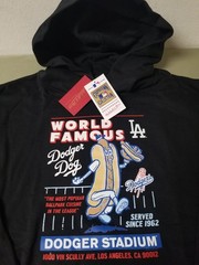 New Mitchell & Ness Mens MLB Los Angeles Dodgers Dodger Dog Hoodie.